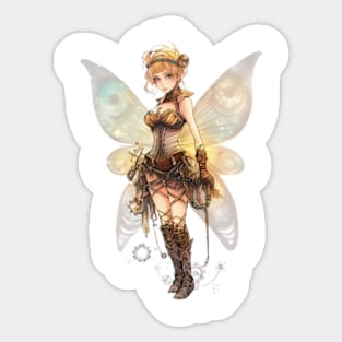 Watercolor Steampunk Fairy Girl #1 Sticker